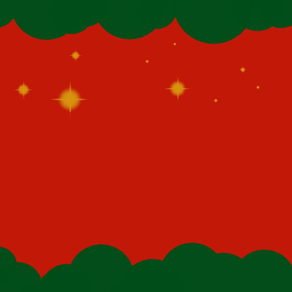 christmas plain red green background with stars vector