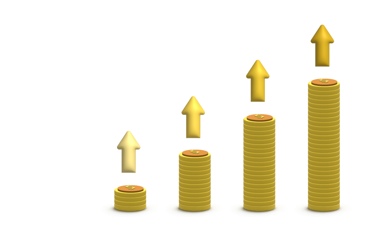 3d illustration av mynt, pengar mynt och guld mynt. png