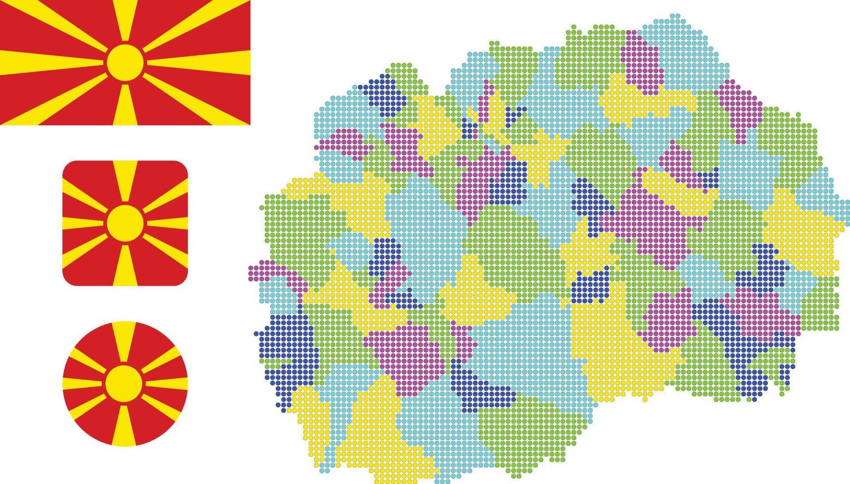 Macedonia map and flag flat icon symbol vector illustration