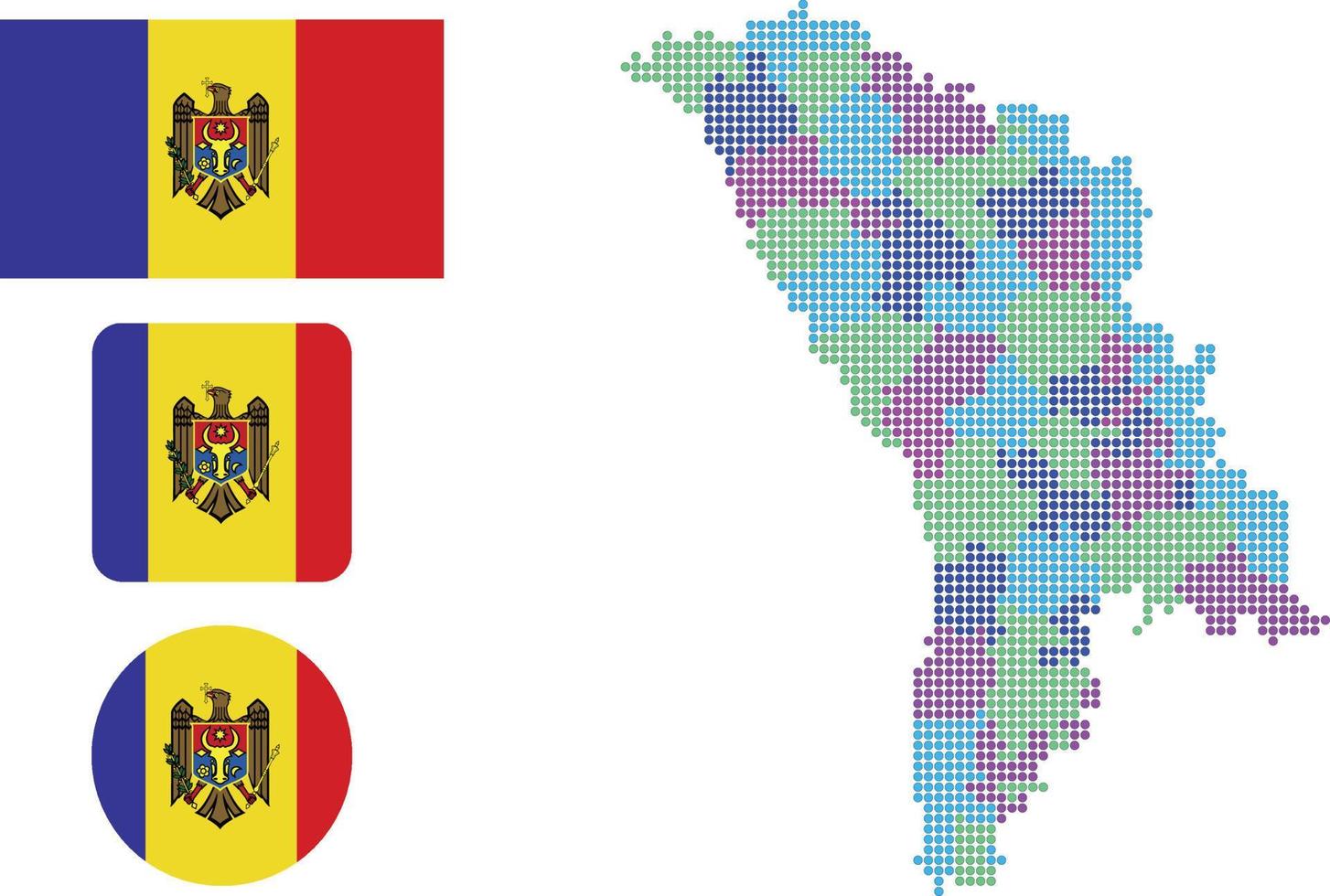 Moldavia mapa y bandera plano icono símbolo vector ilustración