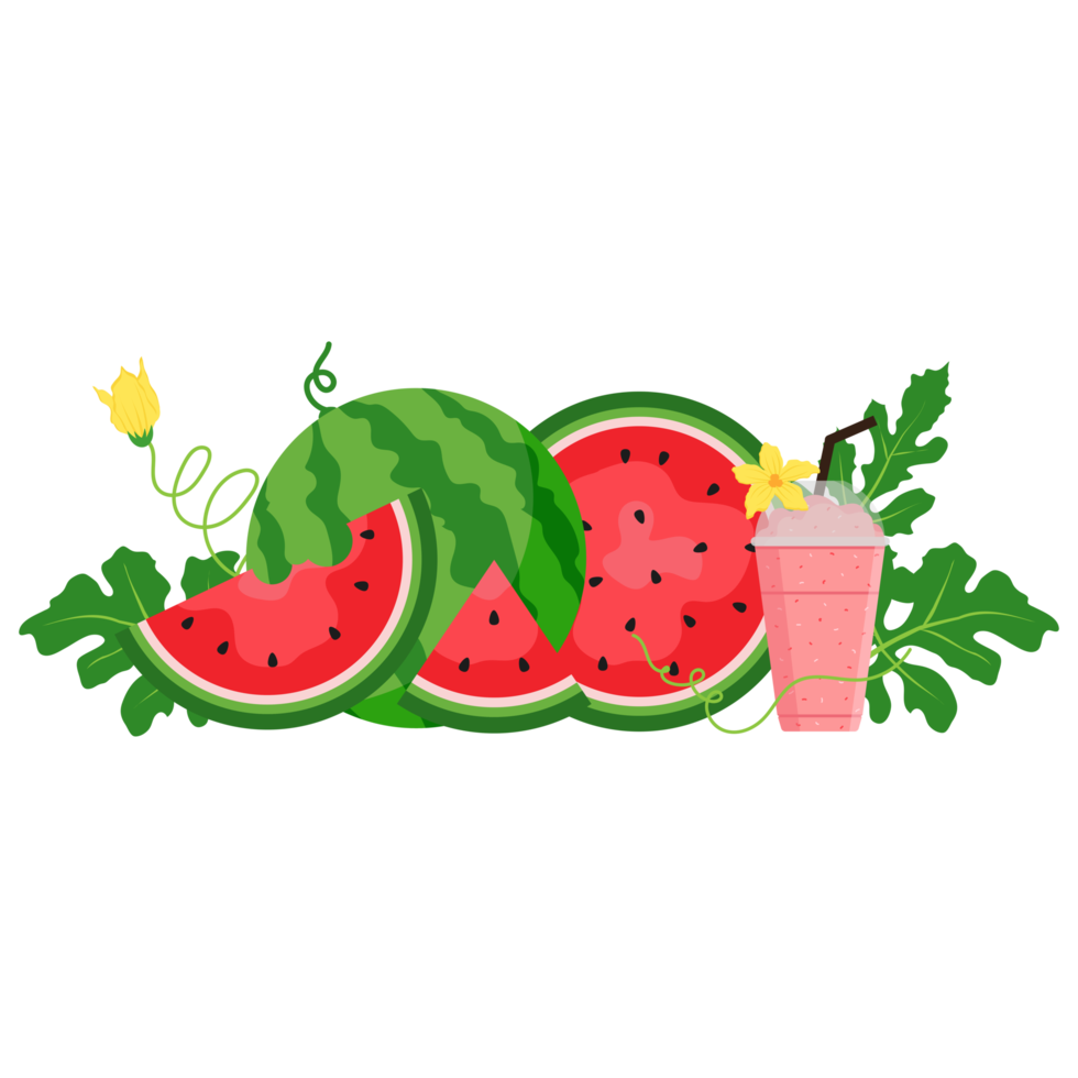 Watermelon fruit, Watermelon slices and Watermelon juice png