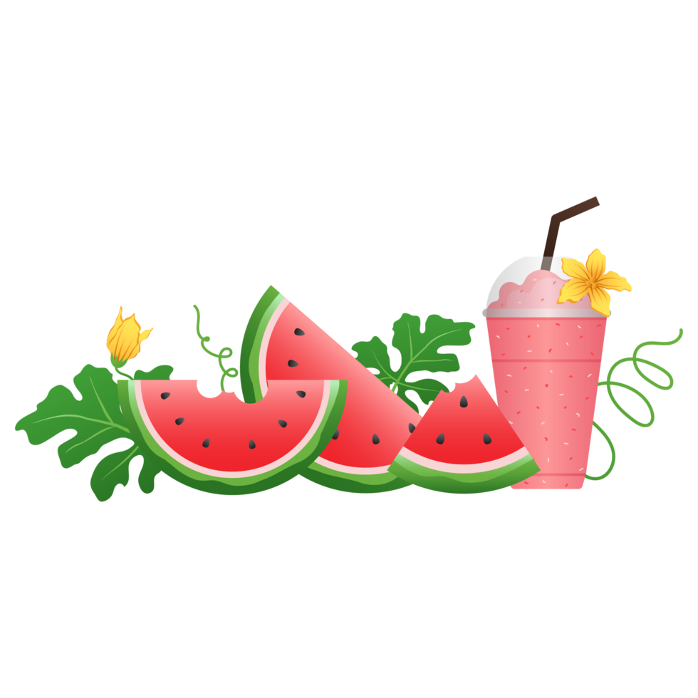 Watermelon fruit, Watermelon slices and Watermelon juice png