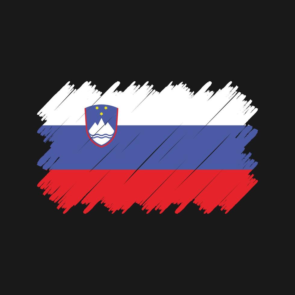 vector de pincel de bandera de eslovenia. bandera nacional