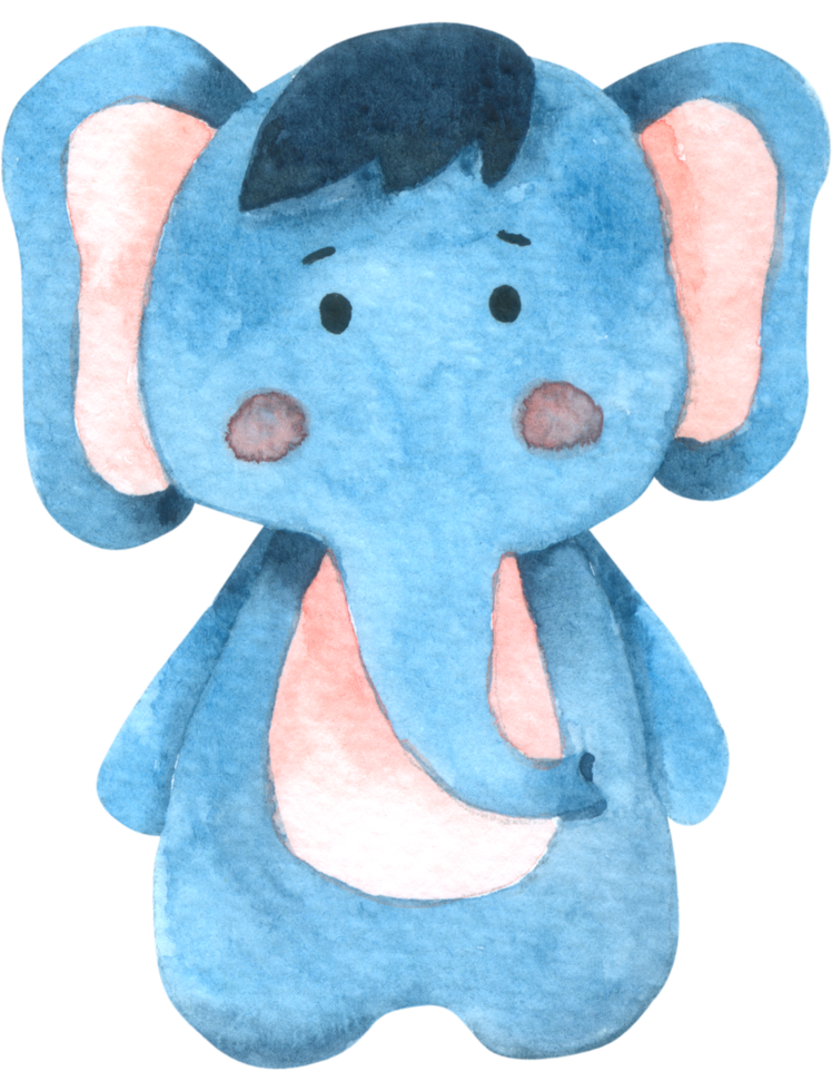 elefant vattenfärg tecknad serie png