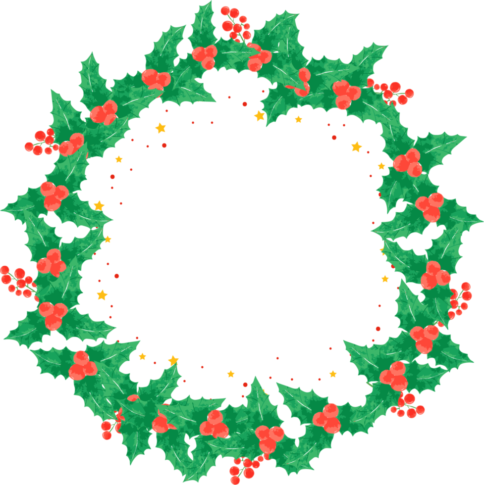 aquarelle de guirlande de noël png