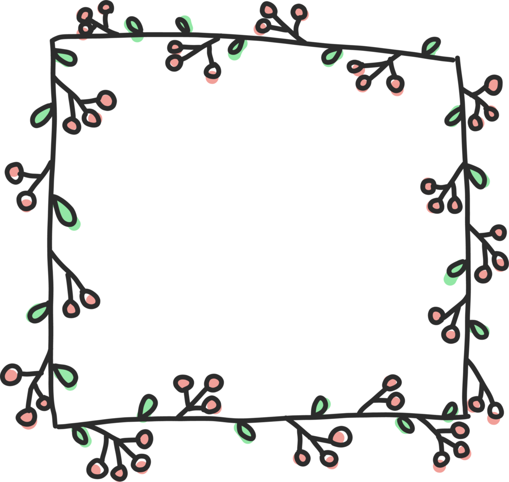 Flower wreath doodle png