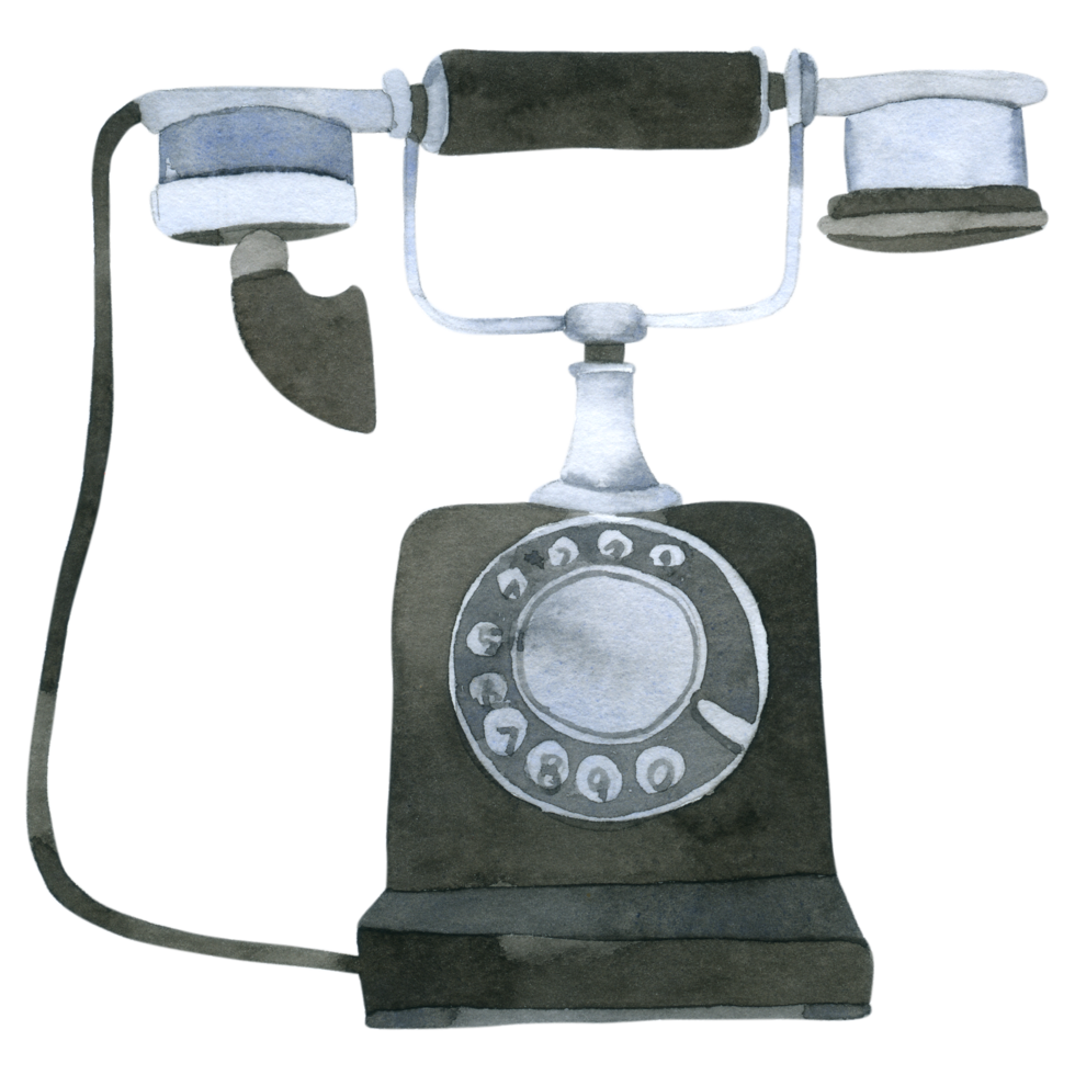 oude telefoon aquarel png