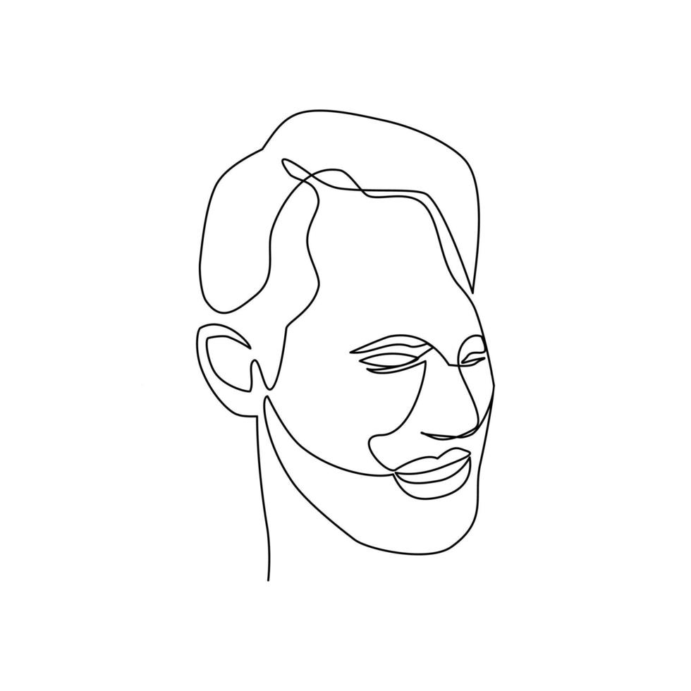 ilustración vectorial del retrato masculino en estilo de arte lineal vector