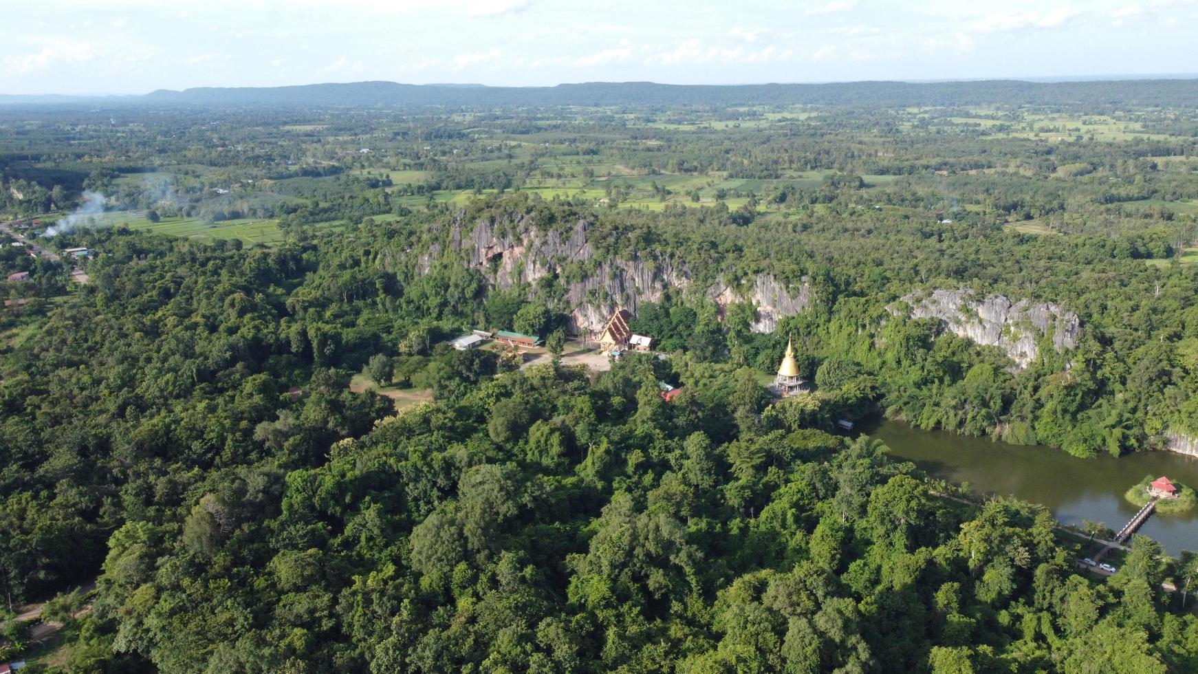 Areal view of mountain nature in Thailand. forest city. photo