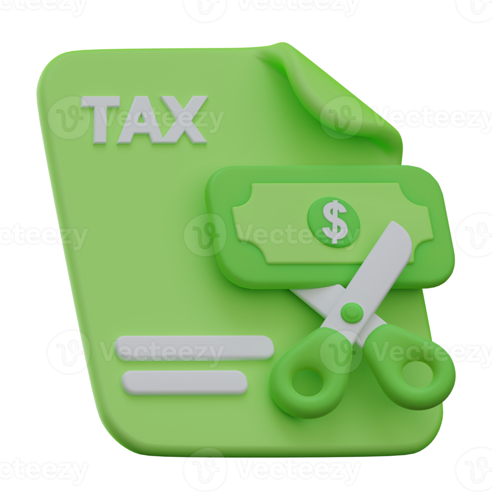 3D Tax deduction illustration png