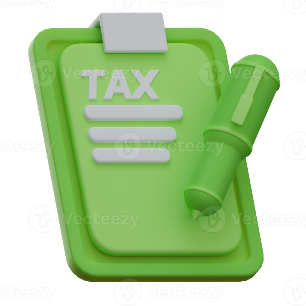 3D Tax form illustration png