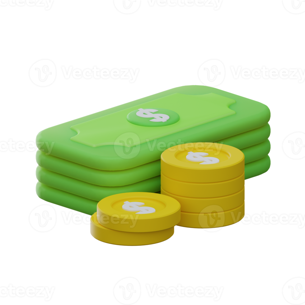 3D Tax money illustration png