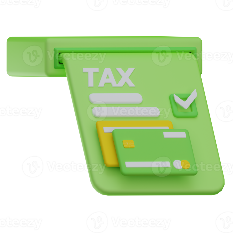 3D Tax payment illustration png