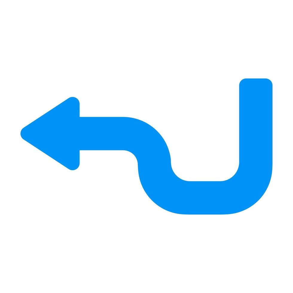 Zig zag left arrow icon in trendy design vector