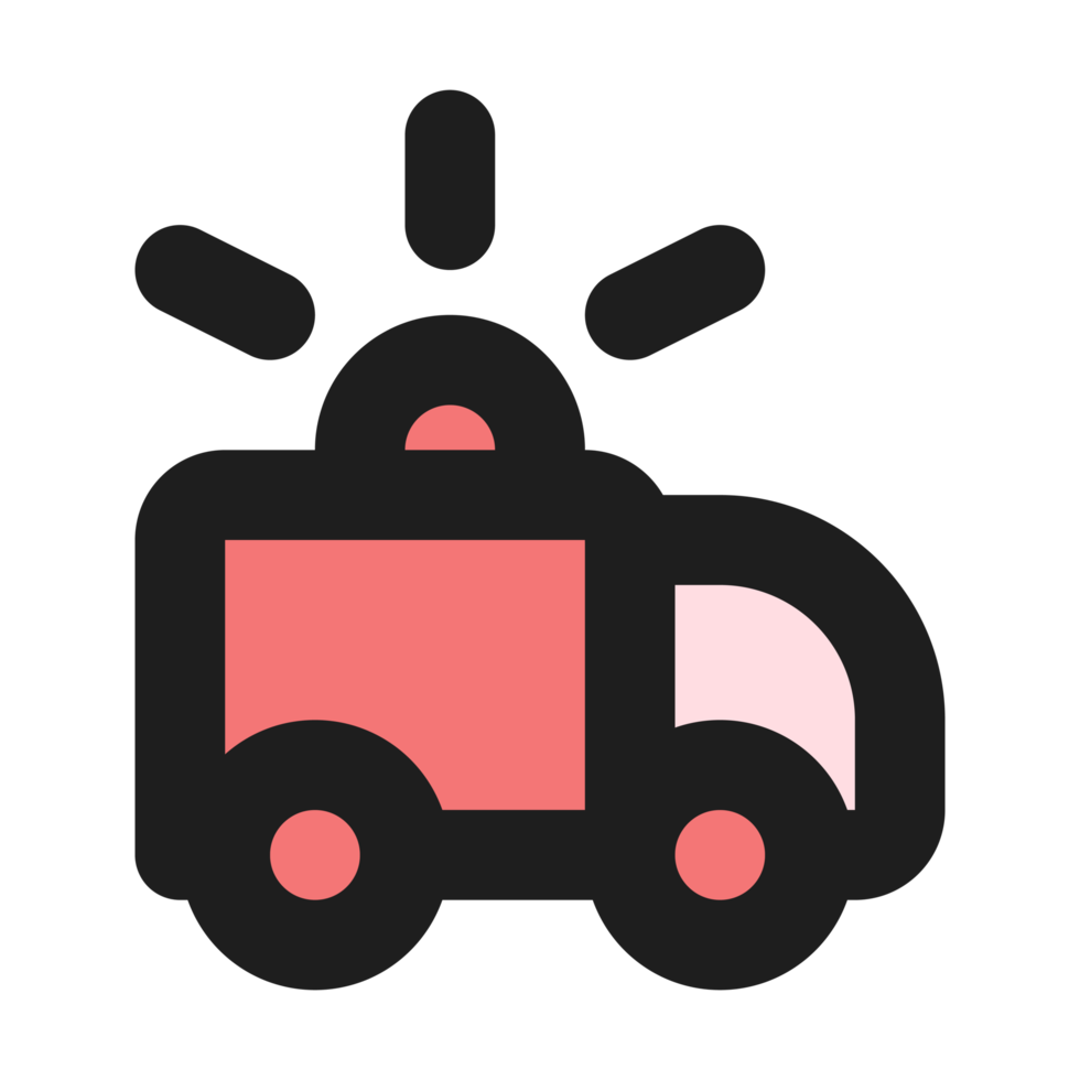 Ambulance flat color outline icon png