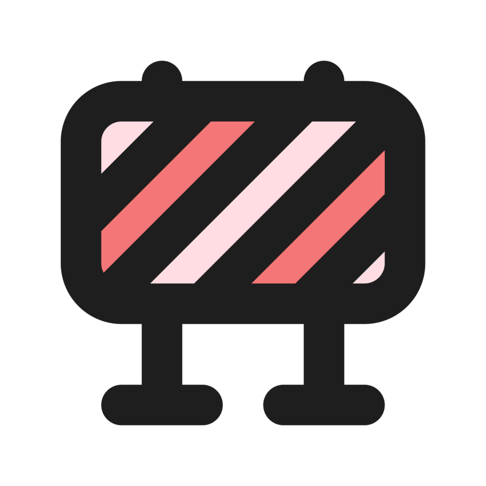 Barrier flat color outline icon png