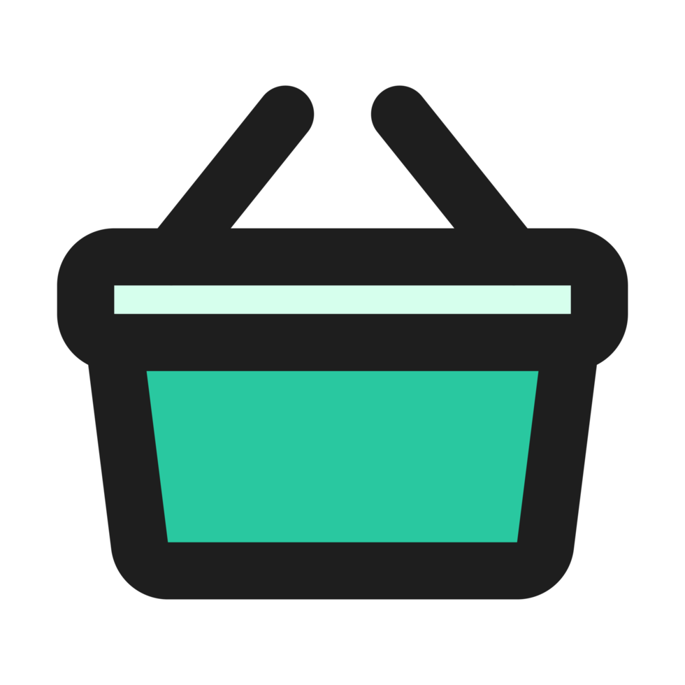 Basket flat color outline icon png