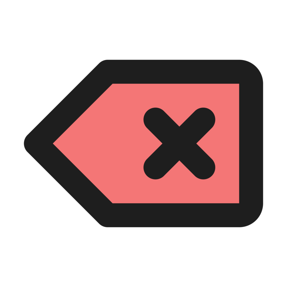 Backspace flat color outline icon png