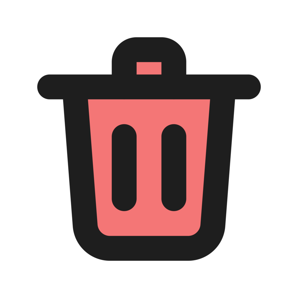 Bin flat color outline icon png
