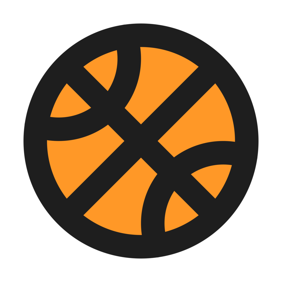 Basketball flat color outline icon png