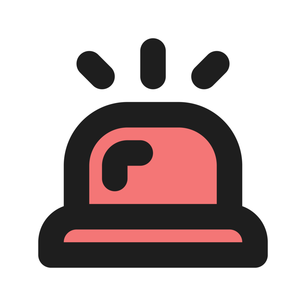 Alert flat color outline icon png
