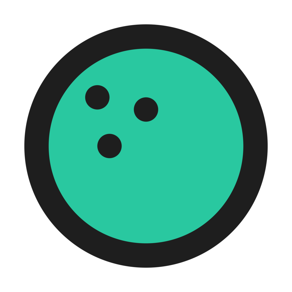 Bowling flat color outline icon png