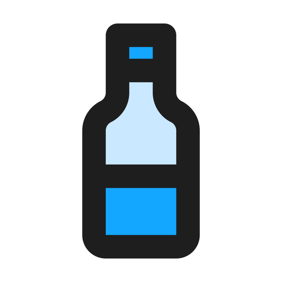 Bottle flat color outline icon png