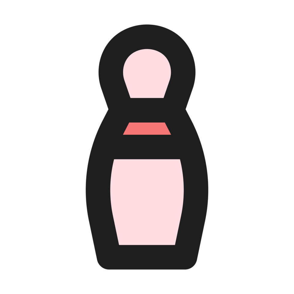 Bowling flat color outline icon png