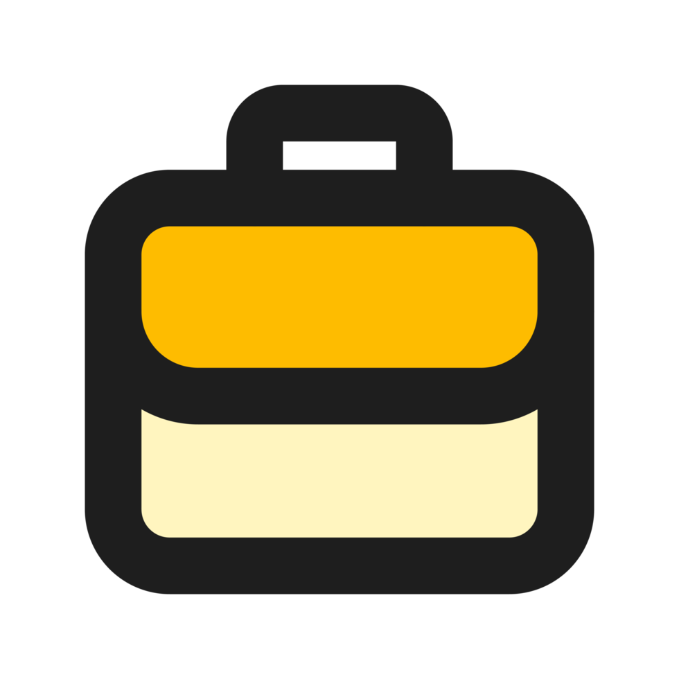 Briefcase flat color outline icon png