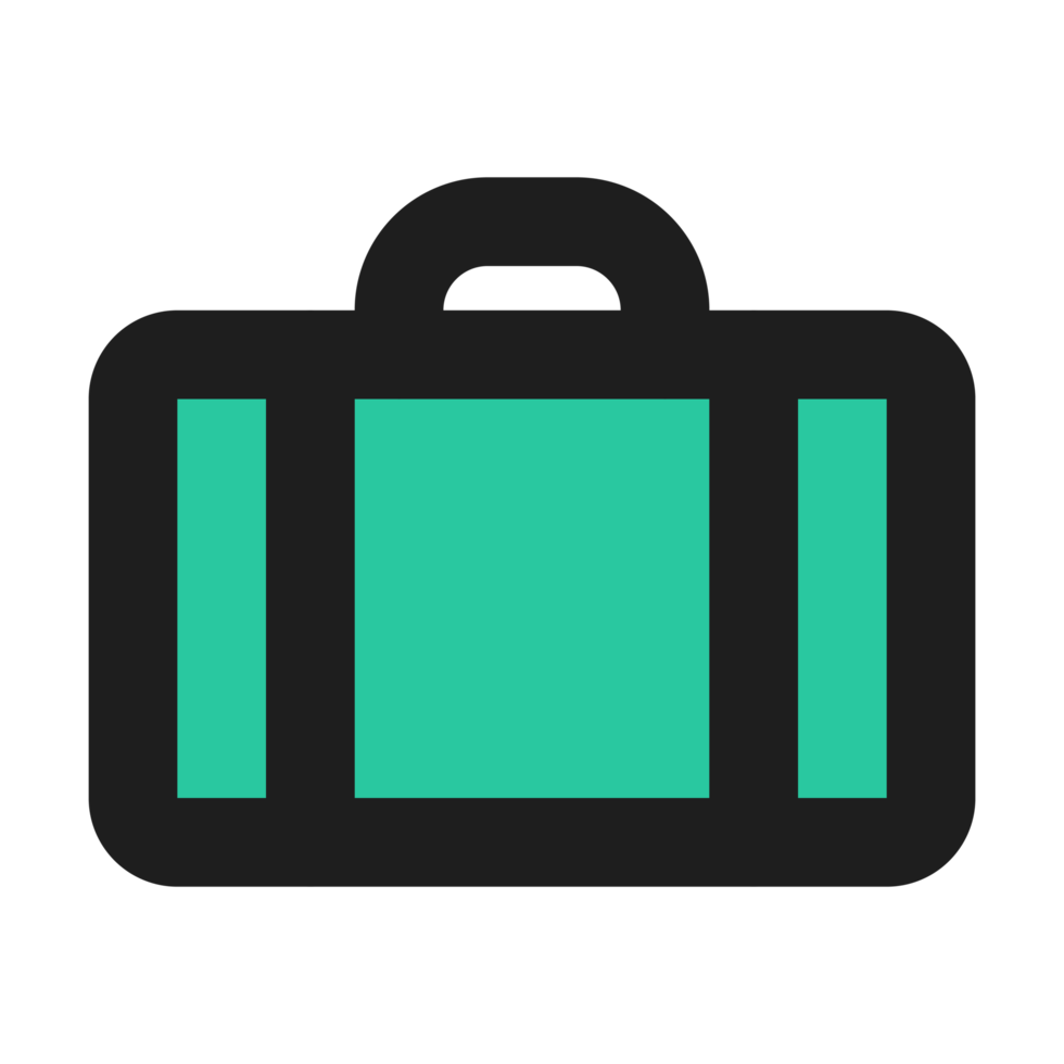 Briefcase flat color outline icon png