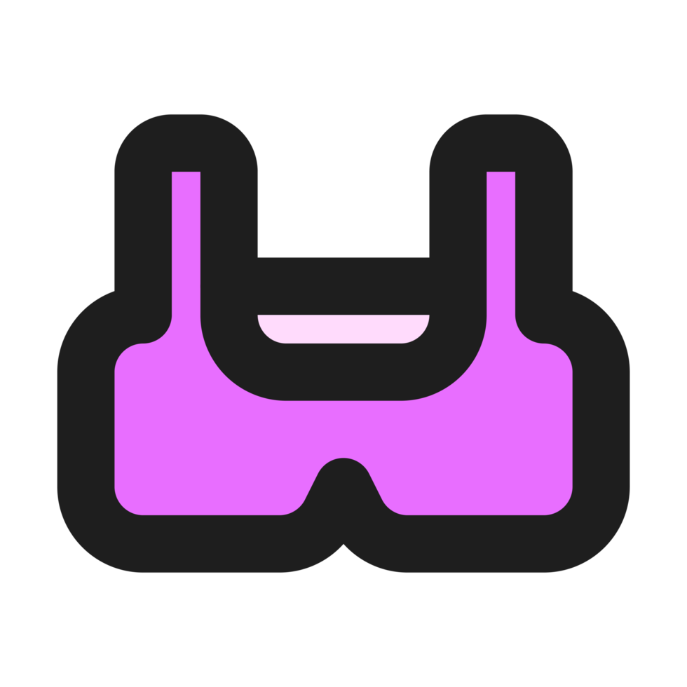 Bra flat color outline icon png