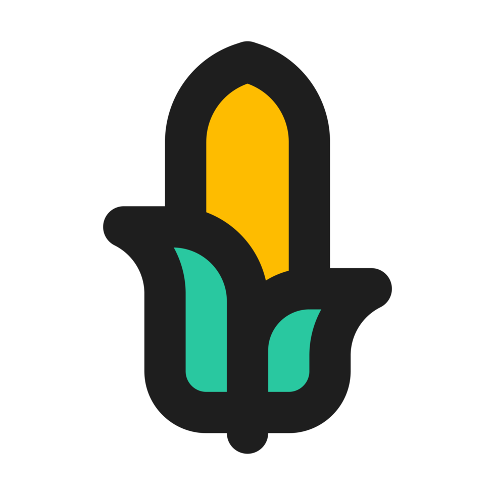 Corn flat color outline icon png