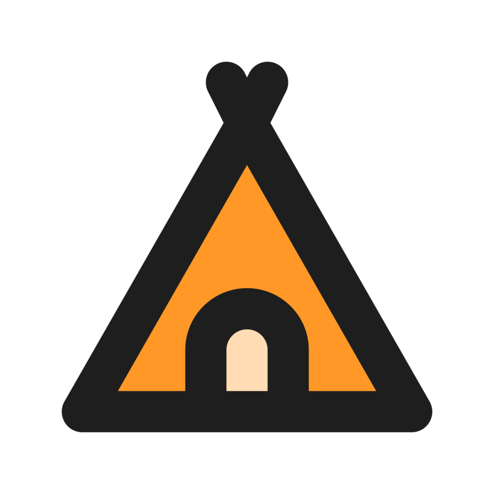 Camp flat color outline icon png