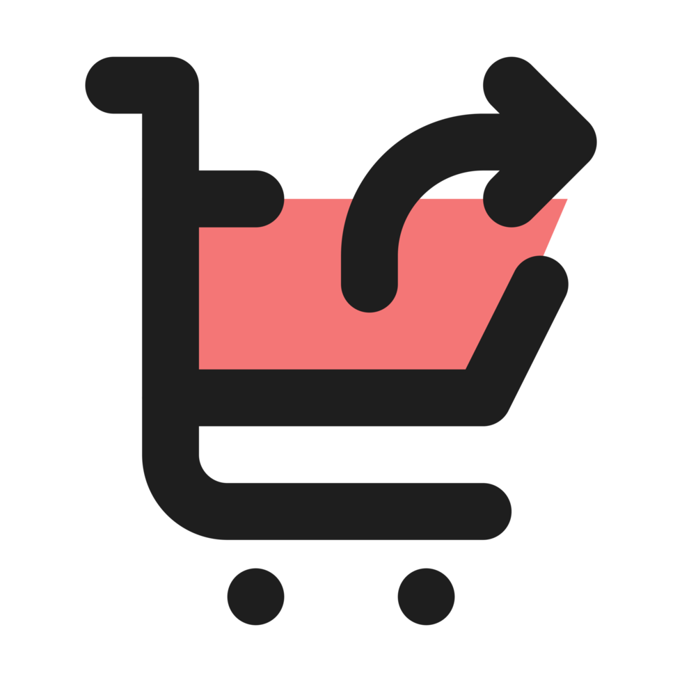 Cart flat color outline icon png