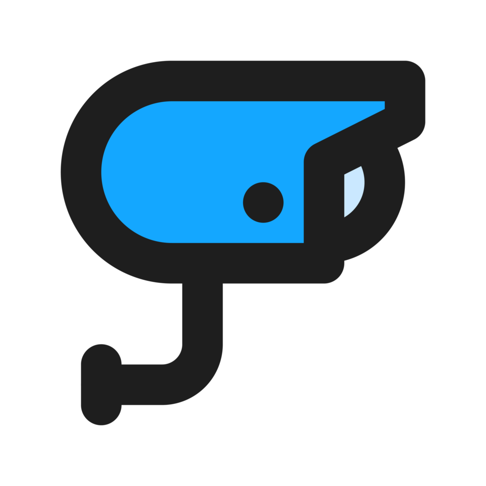CCTV flat color outline icon png
