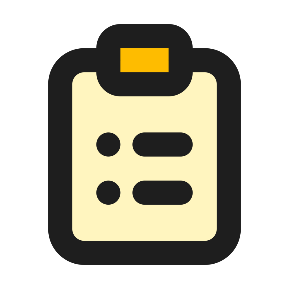 Clipboard flat color outline icon png