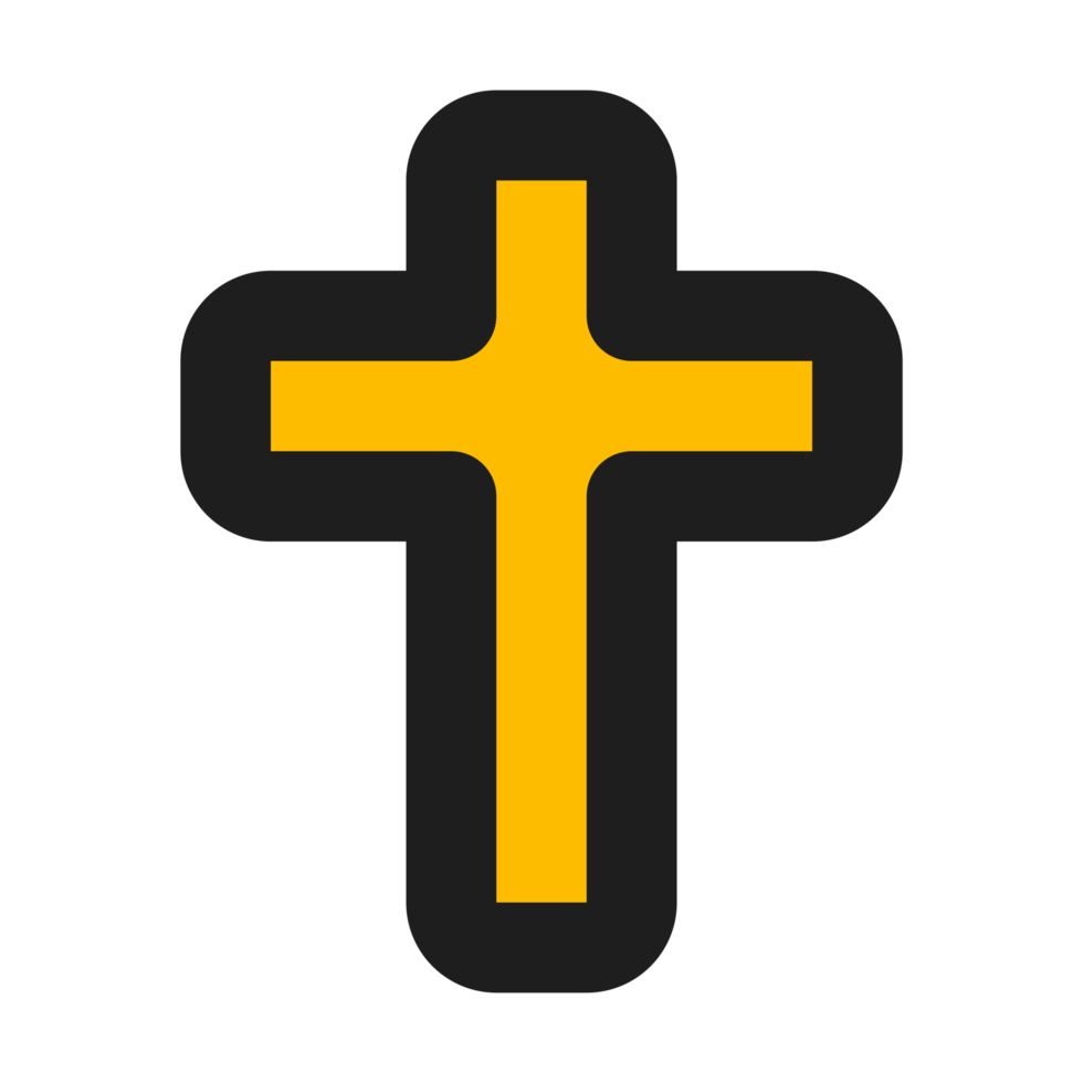 Cross flat color outline icon png