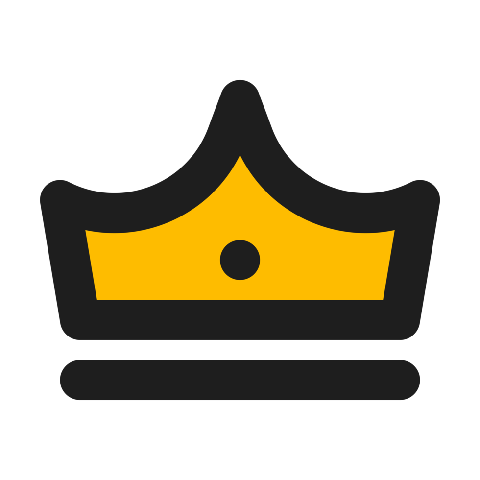 crown flat color outline icon png