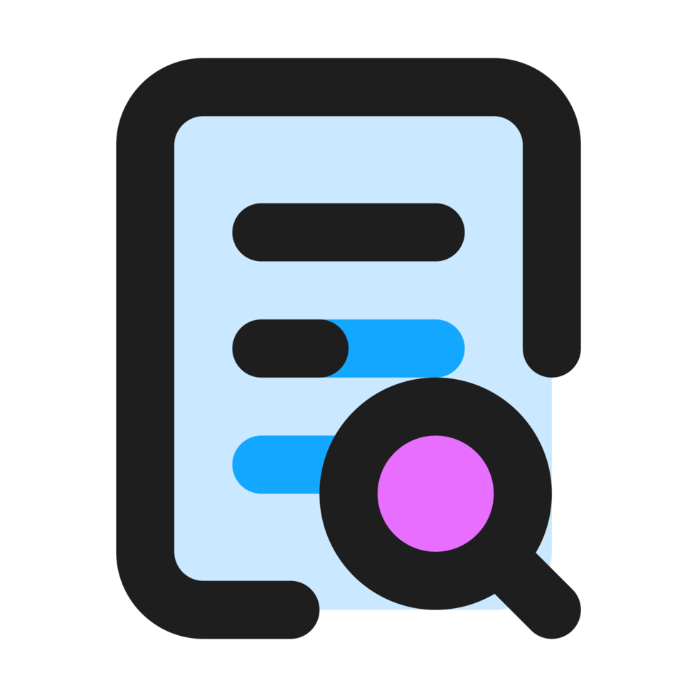 Document flat color outline icon png