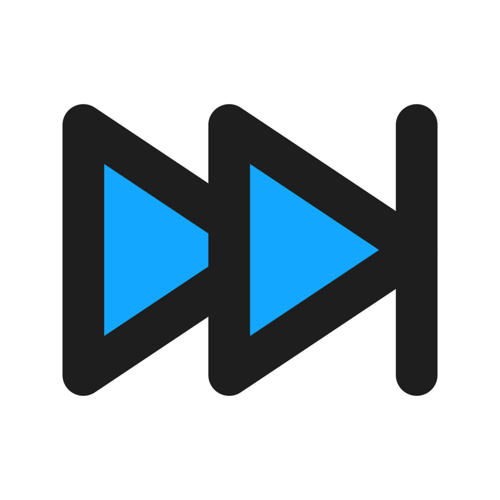 Fast Forward flat color outline icon png