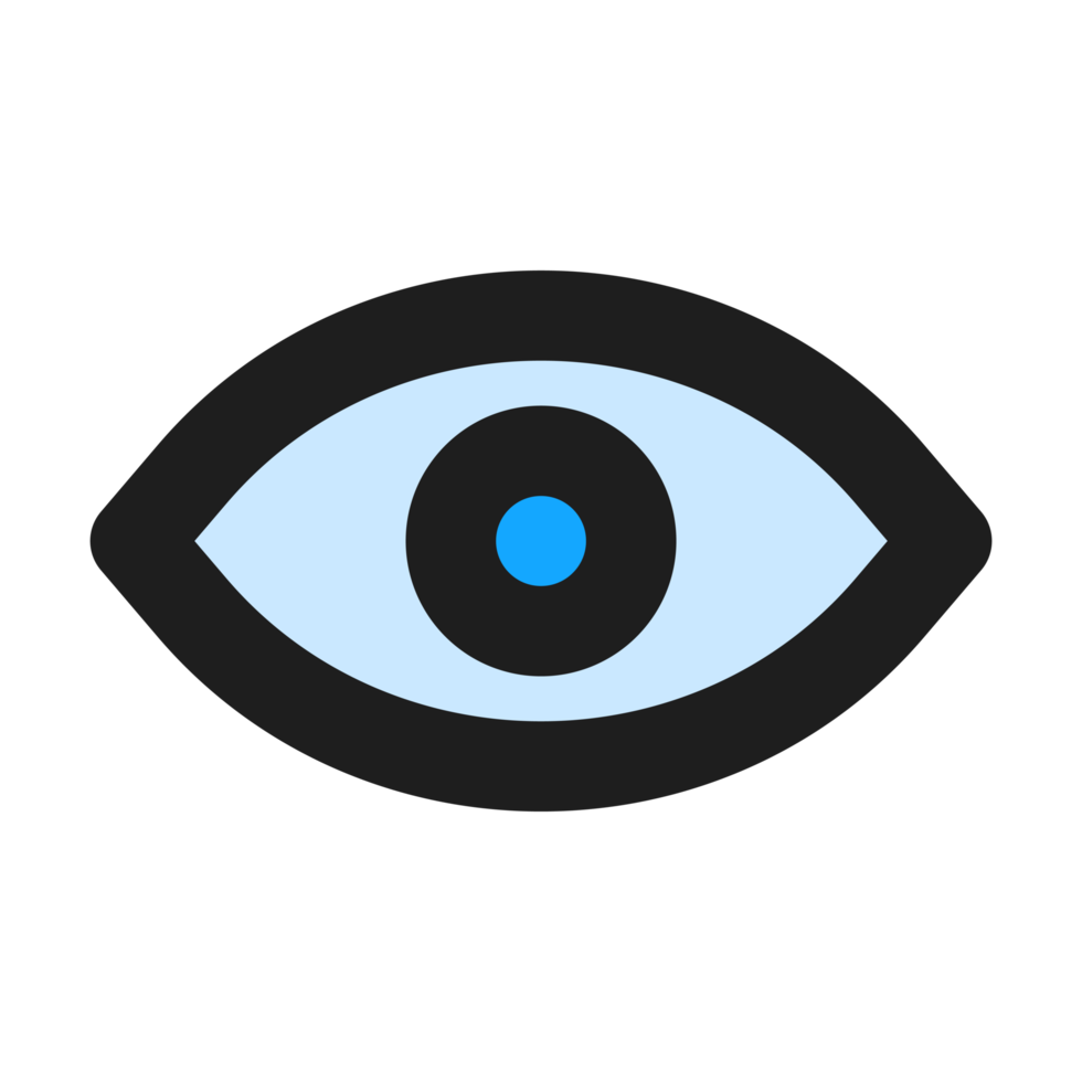 Eye flat color outline icon png