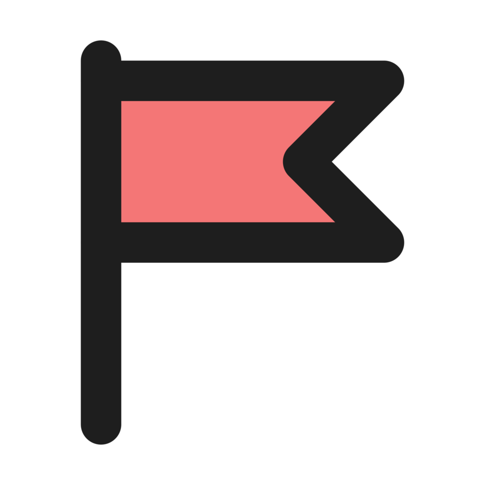 Flag flat color outline icon png