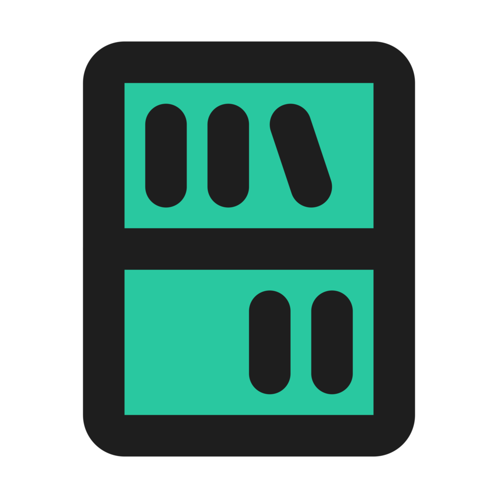 Library flat color outline icon png