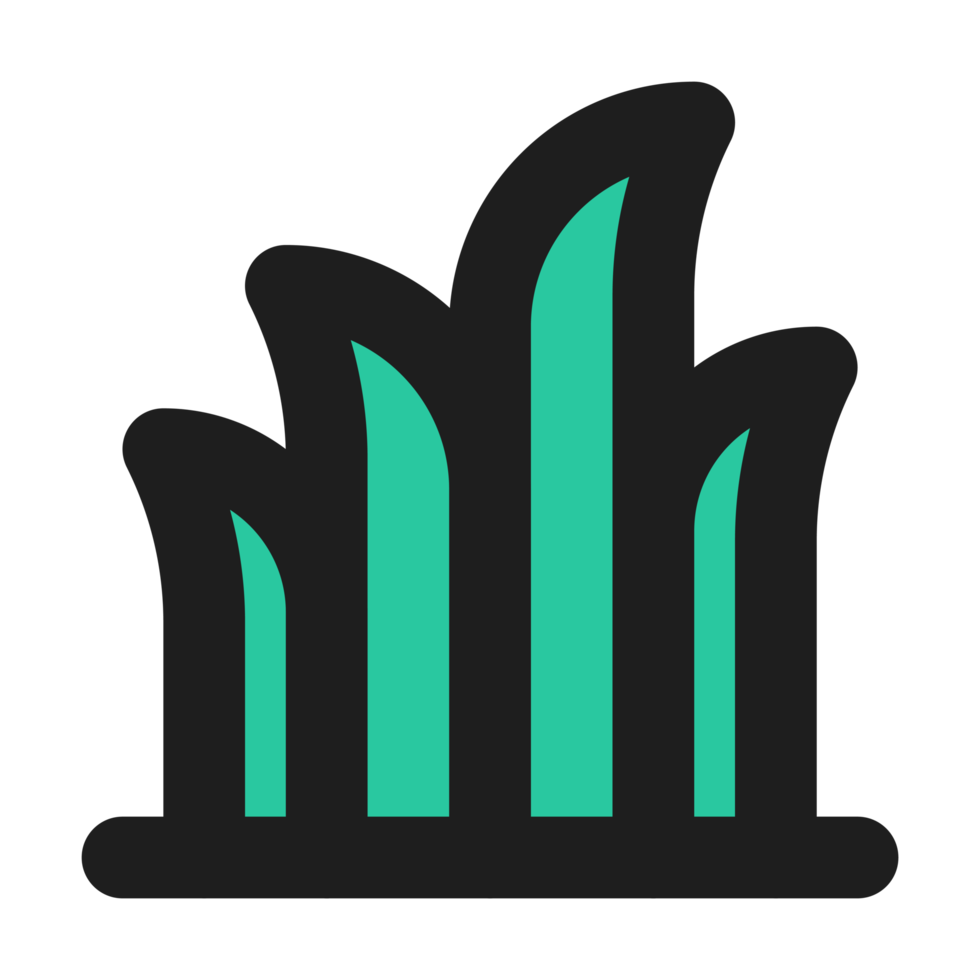 Grass flat color outline icon png