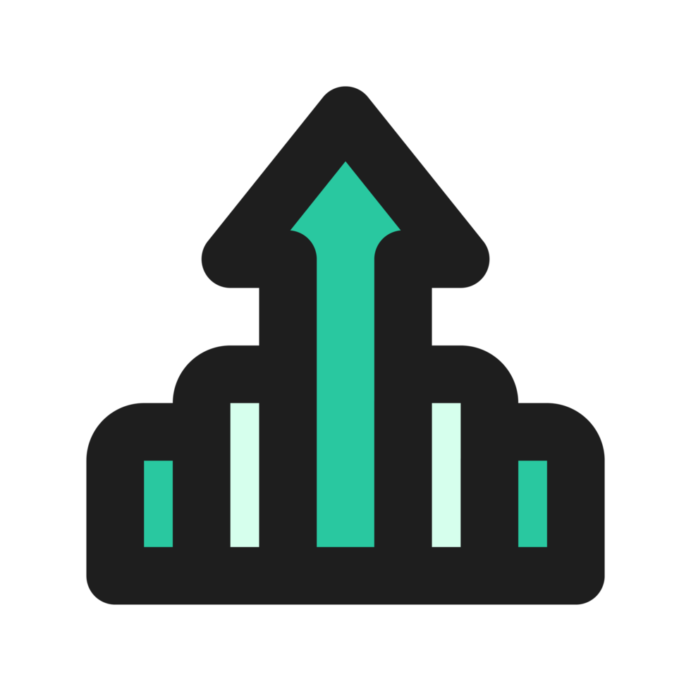 Growth flat color outline icon png