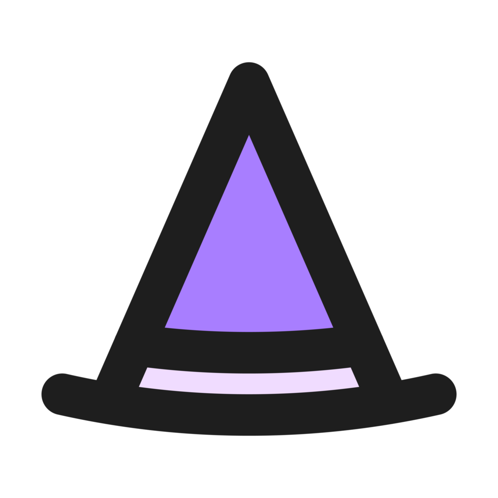 chapéu plano cor esboço ícone png