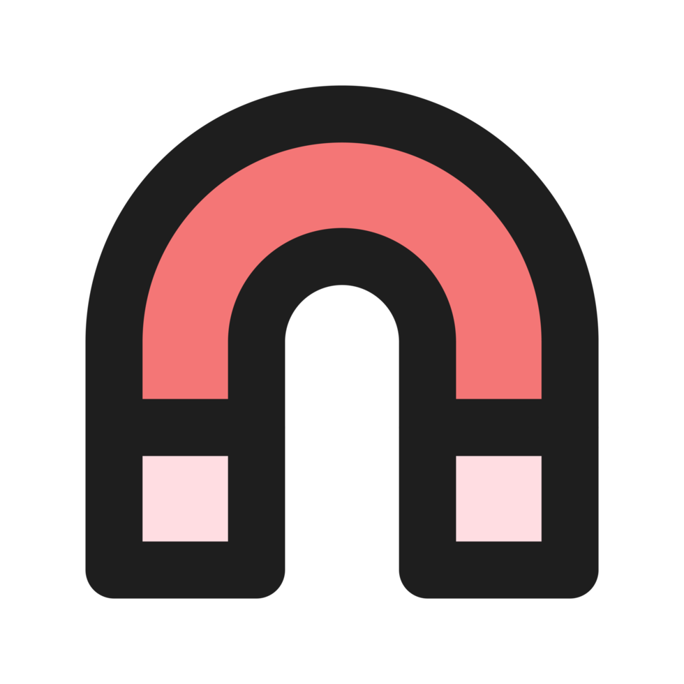 Magnet flat color outline icon png