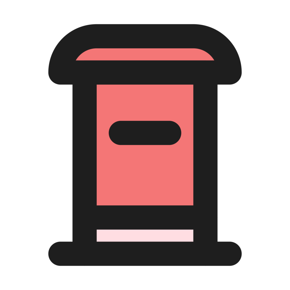 Mailbox flat color outline icon png