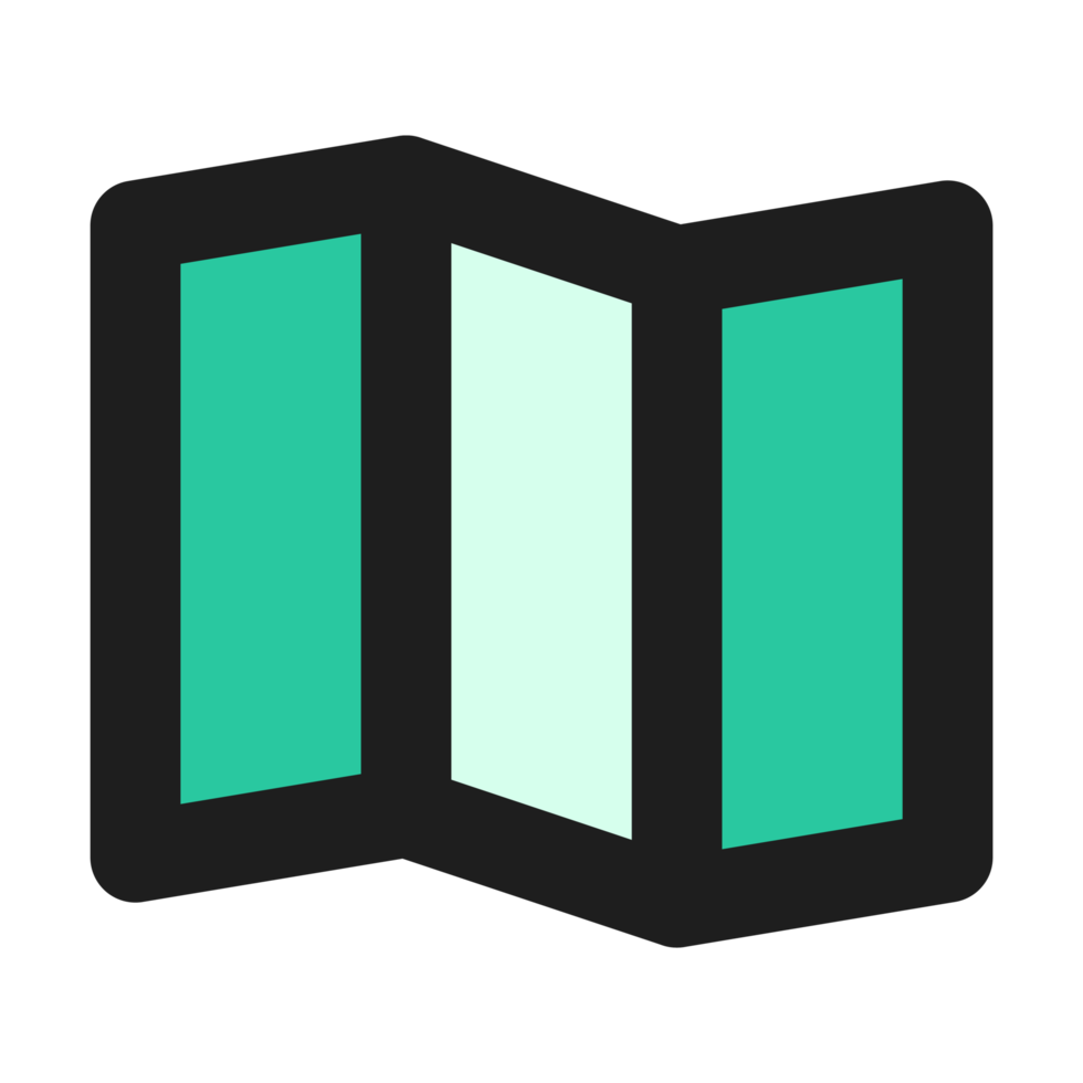 Map flat color outline icon png
