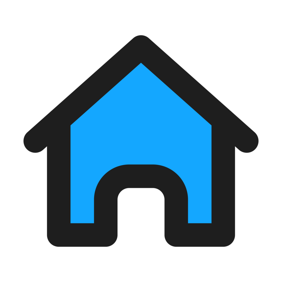 House flat color outline icon png